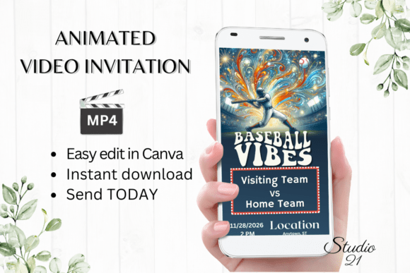 Animated Baseball Game Invite: Your Digital Video Template