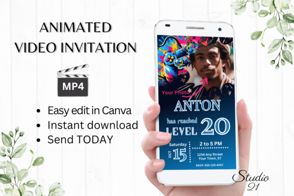 Create Epic Gamer 20 Birthday Invites Instantly