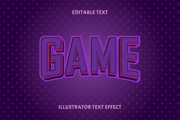 Game Color Purple Editable Text Effect for Bold Designs
