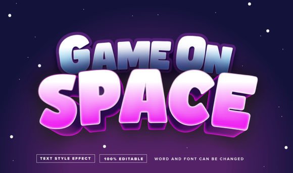 Game on Space Text Effect Editable
