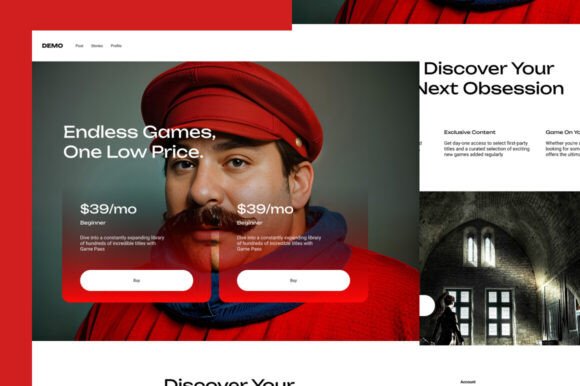 Game Service Landing Page UI Kit: Your Design Foundation