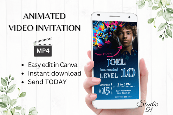 Gamer 10: Your Ultimate Video Game Birthday Invite Template