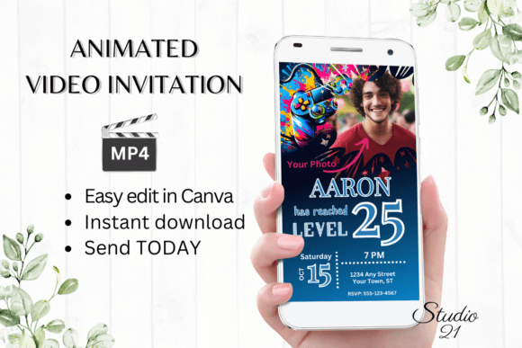 Gamer 25: Your Ultimate Video Game Birthday Invite
