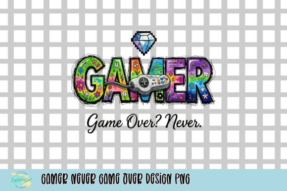 Gamer Never Game Over Design PNG: Level Up Your Projects