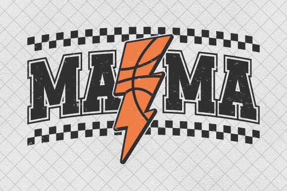 Lightning Bolt Basketball Mama Retro Mom Design