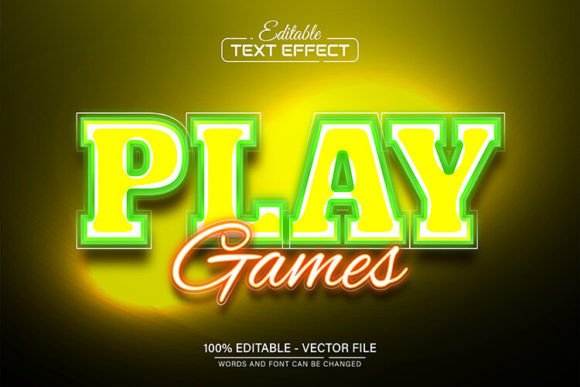 Play Game Neon Text Effect Editable