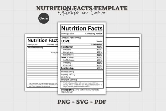 Professional Nutrition Facts Labels for Any Project