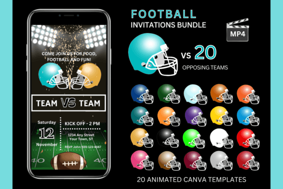 Turquoise Team Invitations for Game Day Spirit