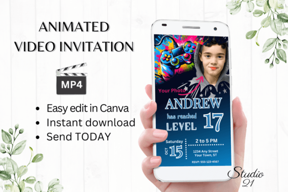 Video Game Birthday Invite: A Digital Animated Template